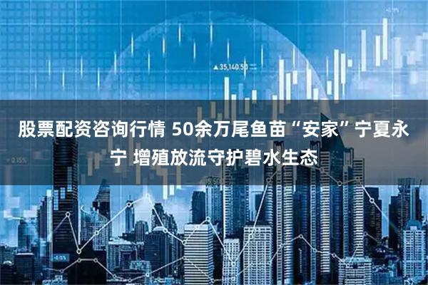 股票配资咨询行情 50余万尾鱼苗“安家”宁夏永宁 增殖放流守护碧水生态